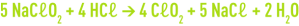 Formule : dioxyde de chlore -  action de l’acide chlorhydrique sur le chlorite de sodium
