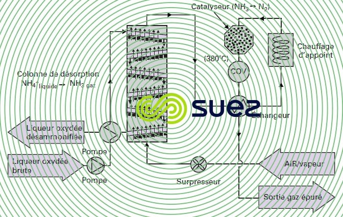 Stripping ammoniac - oxydation catalytique de NH3 et COV