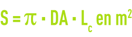 Formule : surface S de clarification à anneau liquide maximal