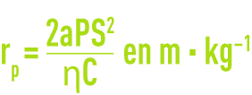 Formule : résistance spécifique à la pression P