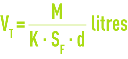 Formule : dimensionnement d'un filtre-presse VT des chambres de filtration