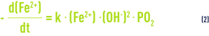 Formule : élimination du fer - oxydation du fer / cinétique