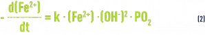 Formule : élimination du fer - oxydation du fer / cinétique