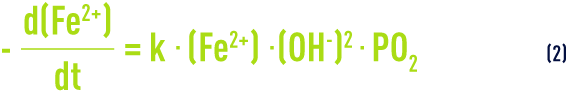 Formule : élimination du fer - oxydation du fer / cinétique