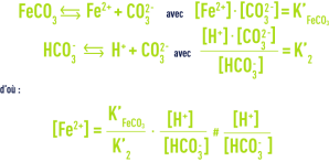 Formule : élimination du fer - précipitation du carbonate