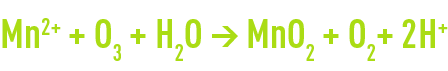 Formule : Oxydation par l’ozone -oxydation de l’ion manganeux