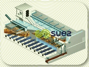 Décantation lamellaire à lit de boue pulsé – Pulsatube schema